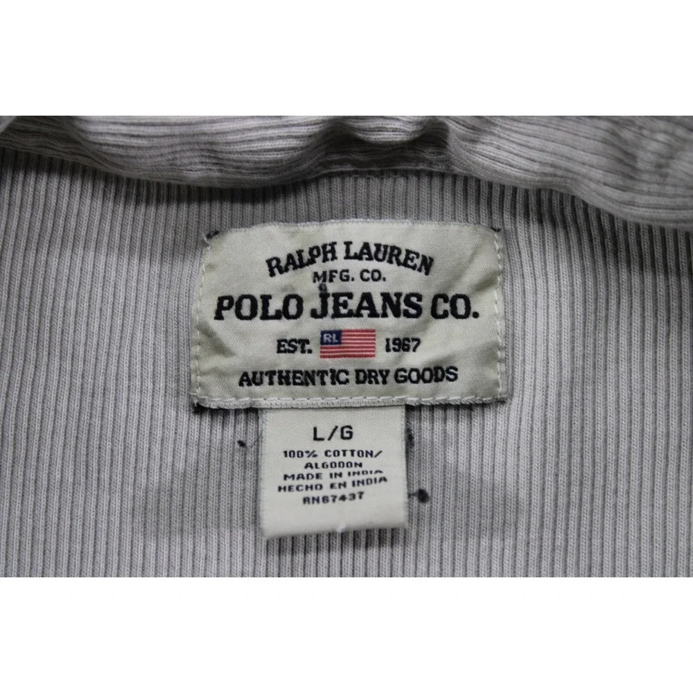 Vintage‎ 1990s Ralph Lauren Polo Jeans Co Polo Shirt Cotton Algodon Large Beige